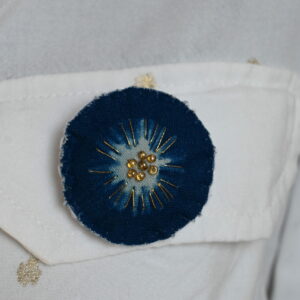 Broche cyanotype - Pâquerette 1