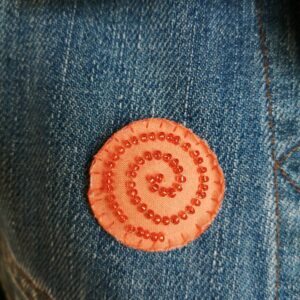 Broche Lunéville - Escargot orange